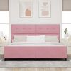 vidaXL Boxspringbed met hoofdeinde Roze 200 x 200 cm Fluweel