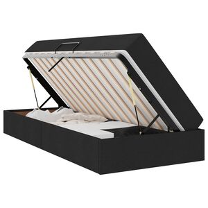 vidaXL Opbergbed met matras met opslag Zwart 90 x 190 cm Polyester