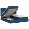 vidaXL Ottoman bed met matras met hoofdeinde 2 st Blauw Stof