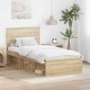 vidaXL Bedframe met hoofdeinde Sonoma Eiken 75 x 190 cm Bewerkt hout