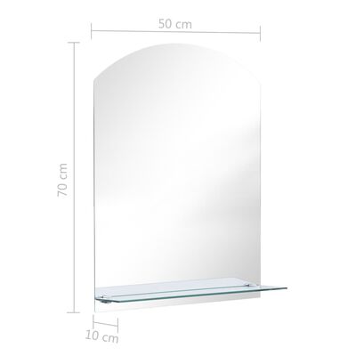 vidaXL Wandspiegel met schap 50x70 cm gehard glas