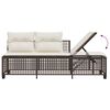 vidaXL 3-delige Loungeset met kussens poly rattan bruin