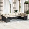vidaXL Tuin Sofa Set met opslag 10 pcs Zwart poly rattan