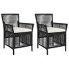 vidaXL Buitenstoel 2 st Zwart en Cr&egrave;me poly rattan