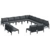 vidaXL Tuin Sofa Set met kussen Antraciet Staal