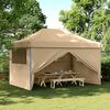 vidaXL Partytent inklapbaar pop-up met 4 zijwanden beige