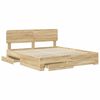 vidaXL Bedframe met hoofdeinde Sonoma Eiken 180 x 200 cm Bewerkt hout