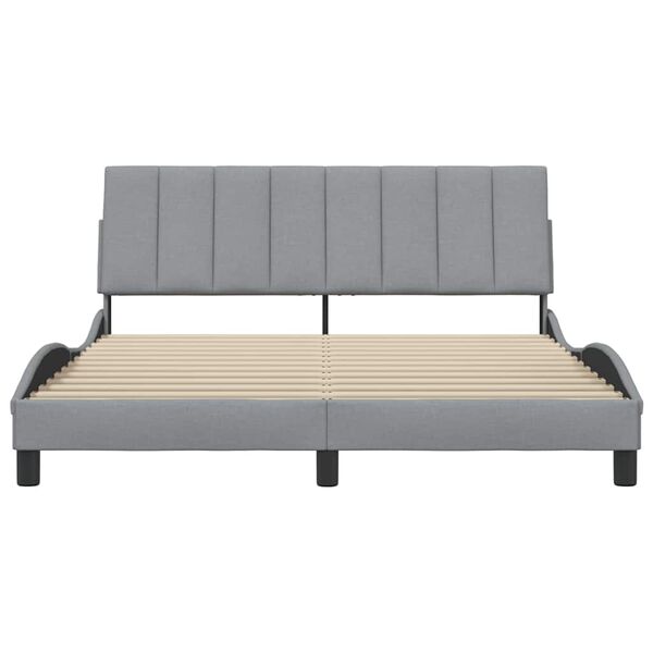 vidaXL Bedframe zonder matras "Hanko" stof lichtgrijs 160x200 cm