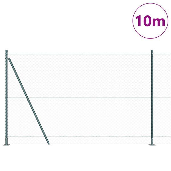 vidaXL Afrasteringspaal Groen 10 x 1,5 m (25 mm gaas) Staal en PVC