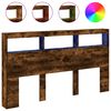vidaXL Hoofdbordkast met LED-verlichting 180x17x102 cm gerookt eiken