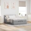 vidaXL Ottoman bed met matras 140x200cm stof lichtgrijs