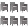 vidaXL Tuin Eetset 7 pcs Lichtgrijs Polt riet