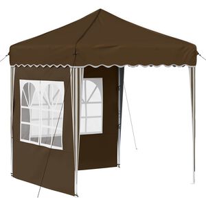 vidaXL Pop-up partytent 195 x 195 x 245 cm Bruin Oxford Stof