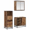 vidaXL Badkamermeubelset met lade 3 pcs Oud Hout Bewerkt hout