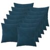vidaXL Kussensloop 12 pcs HEERLEN Blauw 50 x 50 cm Fluweel