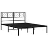 vidaXL Bedframe met hoofdbord metaal zwart 120x200 cm