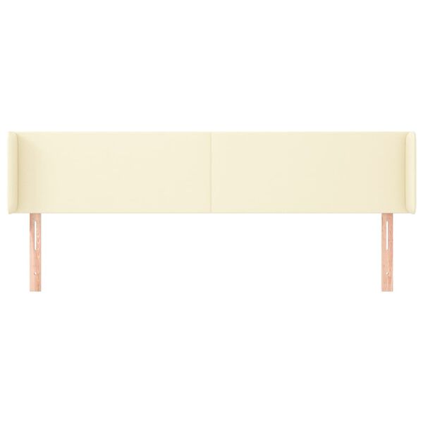 vidaXL Hoofdbord met randen 163x16x78/88 cm kunstleer cr&egrave;mekleurig