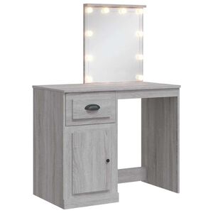 vidaXL Kaptafel met LED-verlichting 90x42x132,5 cm grijs sonoma