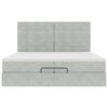 vidaXL Ottoman bed met matrassen 200x200cm fluweel lichtgrijs