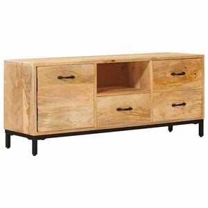 vidaXL Tv-meubels met lade Bruin 110 x 30 x 46 cm Massief Mango Hout