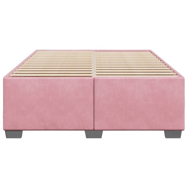 vidaXL Bedframe fluweel roze 140x190 cm