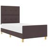 vidaXL Bedframe met hoofdeinde Donkerbruin 90 x 200 cm Stof