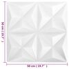 vidaXL Wandpanelen 24 pcs Origami Wit 50 x 50 cm XPS Schuim