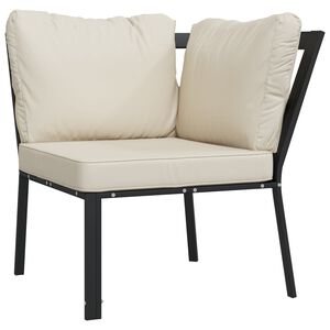 vidaXL Tuinstoel met zandkleurige kussens 76x76x79 cm staal