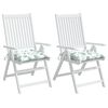 vidaXL Stoelkussens 2 st bladpatroon 40x40x7 cm stof
