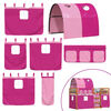 vidaXL Stapelbed met gordijnen 80x200 cm grenenhout roze