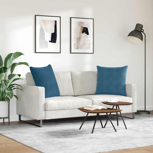 vidaXL Sofa Kussens 2 stuks Blauw 60 x 60 cm Cordstof