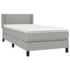 vidaXL Boxspring met matras stof lichtgrijs 90x190 cm