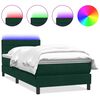 vidaXL Boxspring met matras en LED fluweel donkergroen 100x220 cm