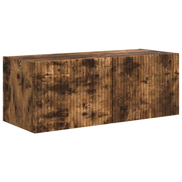 vidaXL TV Wandkast Gerookt eiken 78,5 x 31 x 29,5 cm Bewerkt hout