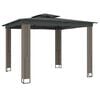 vidaXL Prieel met dubbel dak 2,94x2,94 m staal antracietkleurig