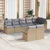 vidaXL Tuin Sofa Set met opslag 8 pcs Beige poly rattan