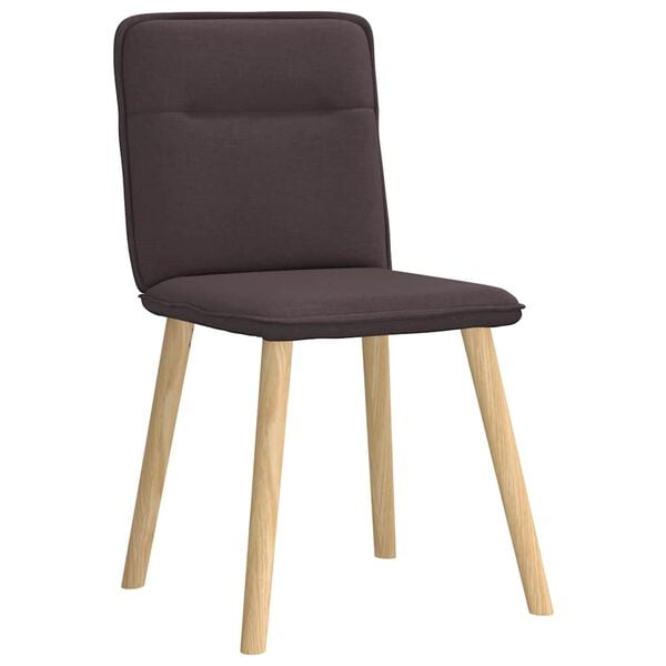 vidaXL Eetkamerstoelen 2 st stof donkerbruin