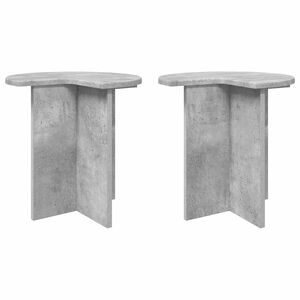 vidaXL Bijzettafel 2 pcs Betongrijs &Oslash; 39 x 38 cm Bewerkt hout