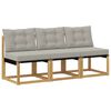 vidaXL 3 Stuk Buiten Midden Sofa Massief acaciahout en Textilene Stof