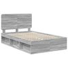vidaXL Bedframe Grijs Sonoma 135 x 190 cm Massief grenenhout