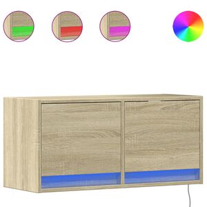 vidaXL Tv-wandmeubel met LED-verlichting 80x31x35 cm sonoma eikenkleur