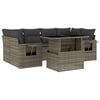 vidaXL 7-delige Loungeset met kussens poly rattan grijs