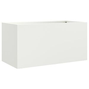 vidaXL Plantenbak 62x30x29 cm staal wit