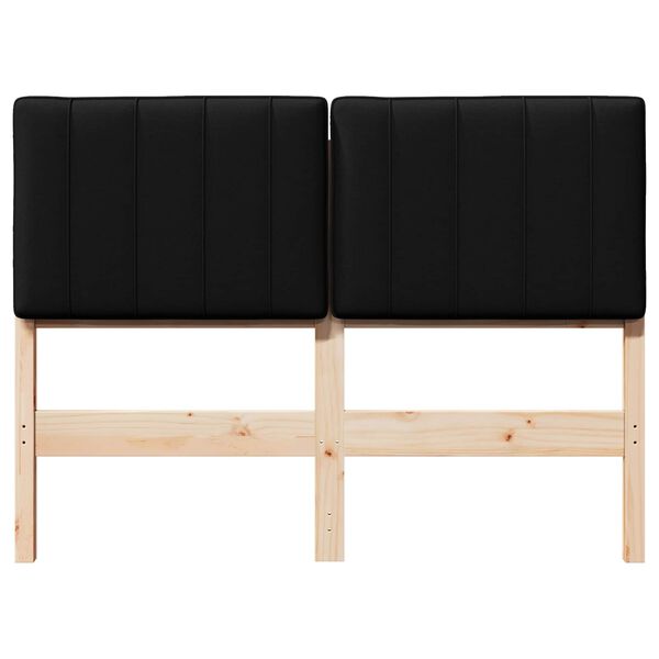vidaXL Gestoffeerd hoofdbord Bruin en zwart 120 cm Massief grenenhout