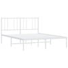 vidaXL Bedframe met hoofdbord metaal wit 135x190 cm