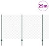 vidaXL Hek met Paal Groen 1,4 x 25 m Staal en PVC