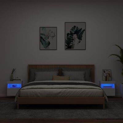 vidaXL Tv-wandmeubels met LED-verlichting 2 st 40x30x40 cm wit