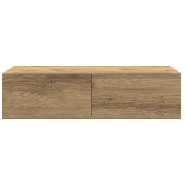 vidaXL Wandschap met lades 60x26,5x15 cm bewerkt hout artisanaal eiken