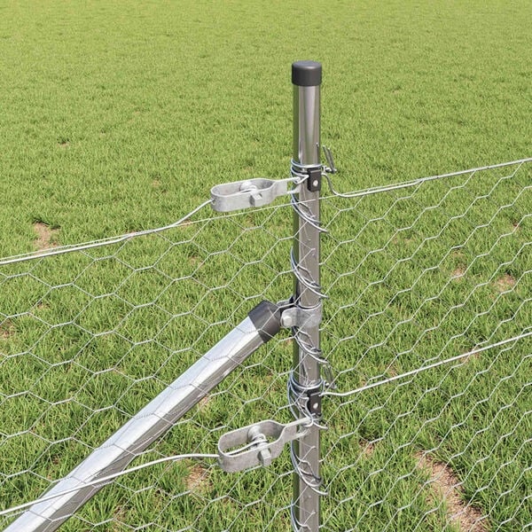 vidaXL Afrasteringspaal Zilver 50 x 1 m (36 mm gaas) Staal