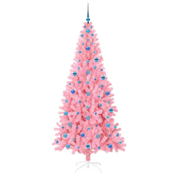 vidaXL Kerstboom met 300 LED met standaard Roze 210 cm PVC